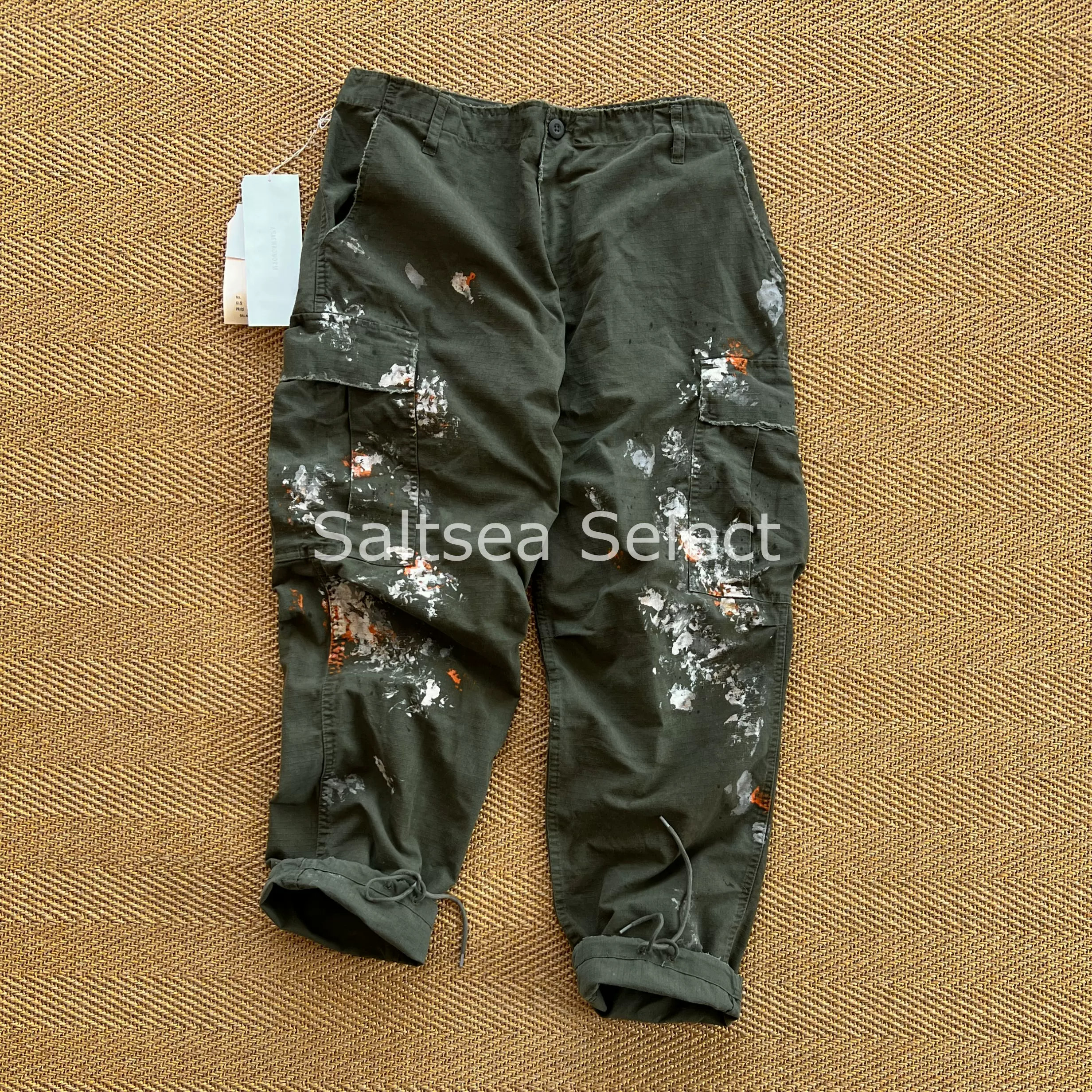 嘉兴现货ANCELLM PAINT CHINO TROUSERS日本制油漆泼墨休闲裤23AW-Taobao