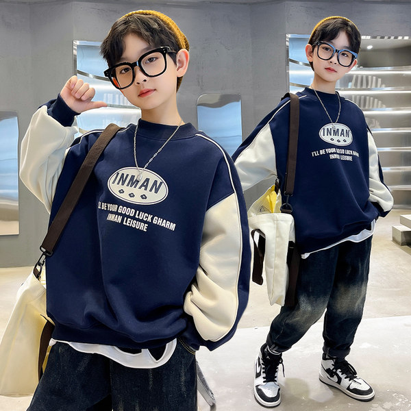 Бархатная зимняя утепленная толстовка для мальчиков, детский приятный телу пуховик, увеличенная толщина, коллекция 2023, в западном стиле