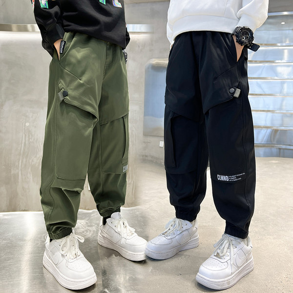 Осенние детские штаны для мальчиков для отдыха, свободный крой, подходит для подростков