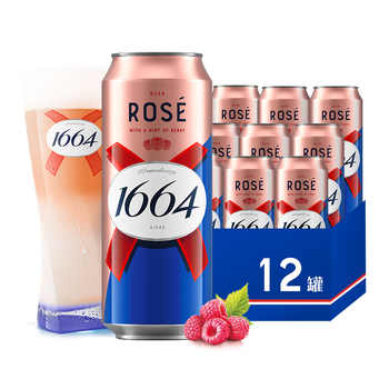 法式1664果酒桃红玫瑰覆盆子果香味500ml*12券后99元包邮