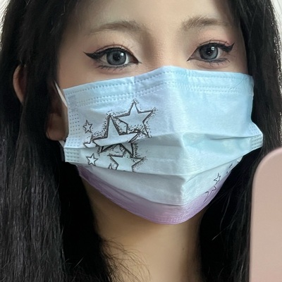 taobao agent Arrived on the first floor of the original blue -purple star printing sub -cultural protection and decoration independent packaging facial mask cute