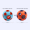 Светящийся большой шар подсолнуха (синий) + Колокольчик большой шар подсолнуха (оранжевый)