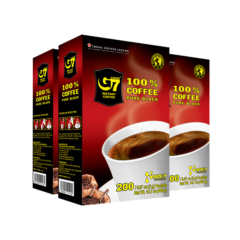 G7越南进口美式纯黑咖啡粉速溶0脂无糖400g