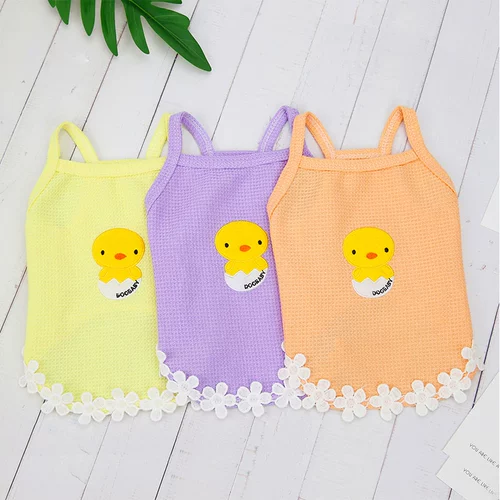 Одежда для собак, летний тонкий жилет, Тедди Бишон, дышащий дышащий летний топ с лямкой для маленьких собак, кошек и щенков.