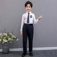 Хлопковая рубашка для мальчиков, штаны, галстук, значок, носки
