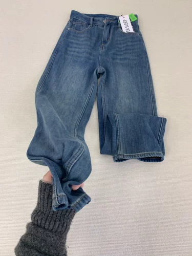 Ретро летние приталенные прямые свободные джинсы, штаны, свободный прямой крой, в американском стиле