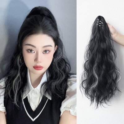 taobao agent Picking the fake ponytail short ponytail braid net red curly hair grabbing big wave high ponytail stealth wig female ponytail
