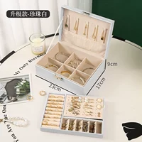 Двухэтажная белая коробочка для хранения, серьги, система хранения, постер