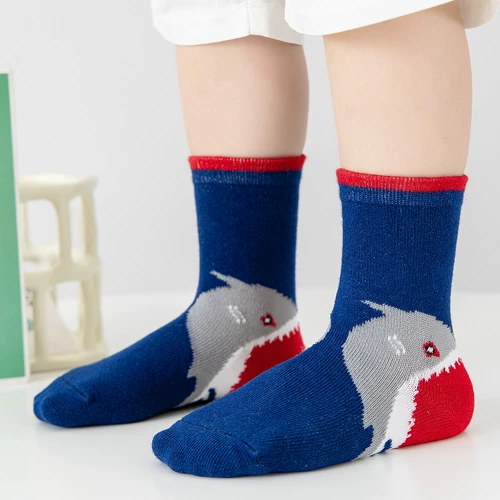 Детские дышащие носки, хлопковые осенние гольфы для мальчиков для школьников, средней длины