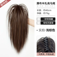 Прямые волосы плюс количество [светло -коричневый] водопад с высоким хвостом с высоким хвостом