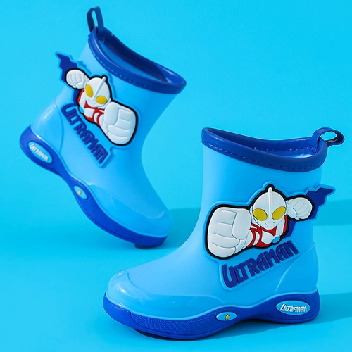 Ultra, детский Ультрамен Тига, нескользящий дождевик, водонепроницаемые милые флисовые сапоги для раннего возраста для мальчиков на четыре сезона