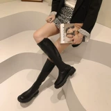 Флисовые ботинки в английском стиле, высокие сапоги на платформе, из натуральной кожи, коллекция 2021, в британском стиле