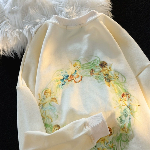 Осенний лонгслив, в американском стиле, свободный крой, оверсайз, изысканный стиль