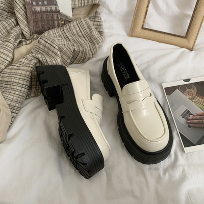 taobao agent White high demi-season Japanese footwear platform English style, British style