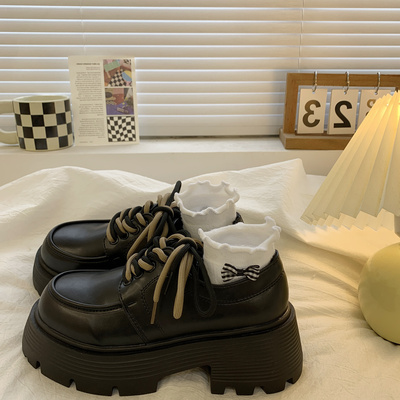 taobao agent Black footwear platform, Japanese universal suitable with a skirt English style, 2022 collection, British style