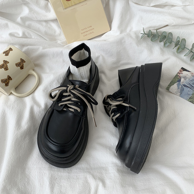 taobao agent Summer black footwear English style platform, British style, 2022 collection