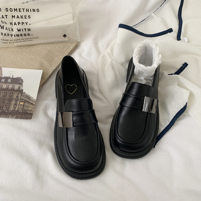 taobao agent Black Japanese demi-season footwear English style