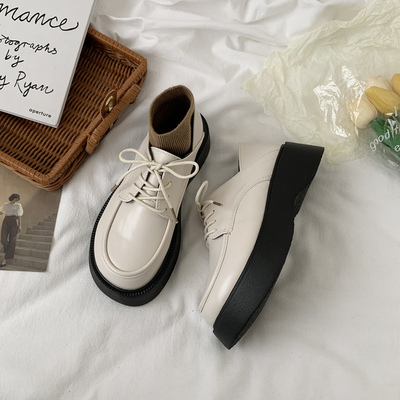 taobao agent Japanese footwear platform, white high loafers English style, 2022 collection, British style