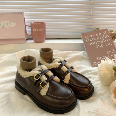 taobao agent Demi-season warm footwear English style, British style