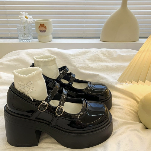 Ретро летняя обувь в английском стиле для кожаной обуви, высокая подходит с юбкой на платформе, туфли, в британском стиле