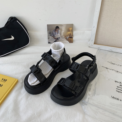 taobao agent Tide, black sandals, summer universal footwear platform, 2022 collection