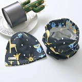 Тонкая детская шапка, шарф, хлопковый осенний ветрозащитный комплект, детская шапочка для новорожденных