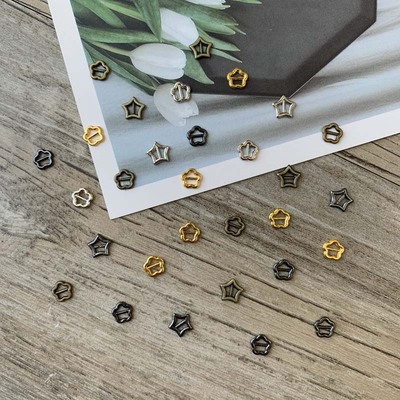 taobao agent BJD baby clothing accessories accessories DIY metal pentagonal flower modeling daily buckle OB11 baby use mini buckle