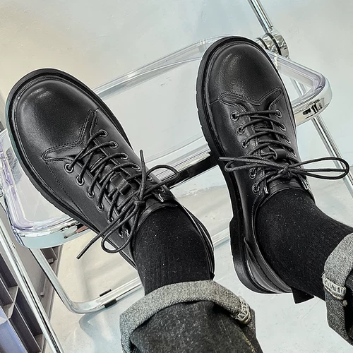 Зимняя черная обувь, пиджак классического кроя для отдыха, мужские трендовые туфли для кожаной обуви, в корейском стиле, мягкая подошва