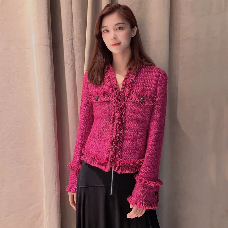 Осенняя шерстяная куртка, стиль Chanel