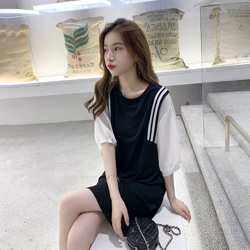 Летнее шифоновое платье, сезон 2021, в корейском стиле