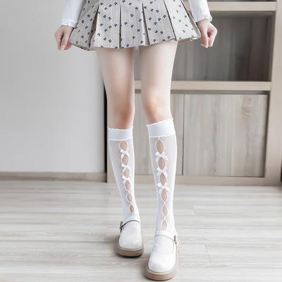 taobao agent Summer thin white socks, suitable for teen, Lolita style