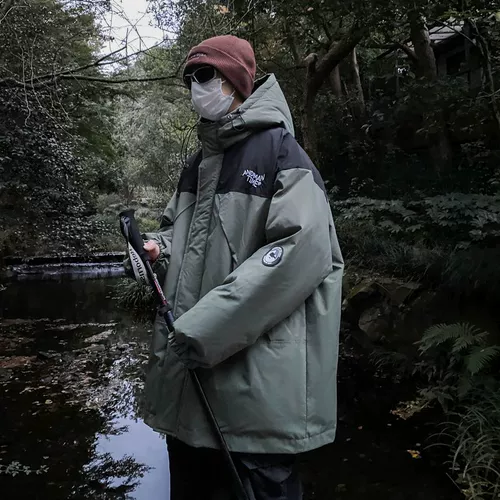 Куртка, демисезонный зимний утепленный пуховик с пухом, в американском стиле