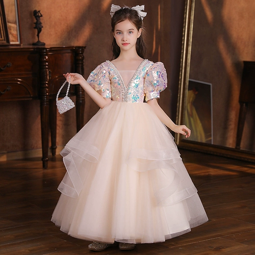 Детское платье, наряд маленькой принцессы, элитный наряд для музыкальных выступлений, подарок на день рождения, в западном стиле