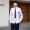 Men's white shirt with long sleeves + navy blue trousers + jk tie burgundy