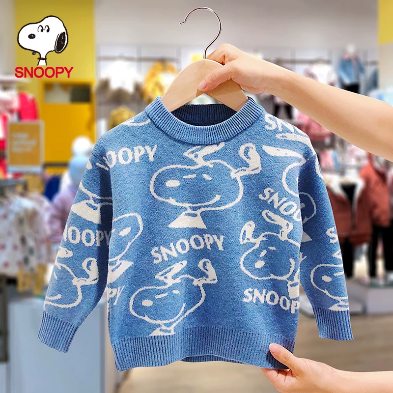 Nuby, snoopy, children's sweater for men and women, demi-season knitted down jacket, Korean style