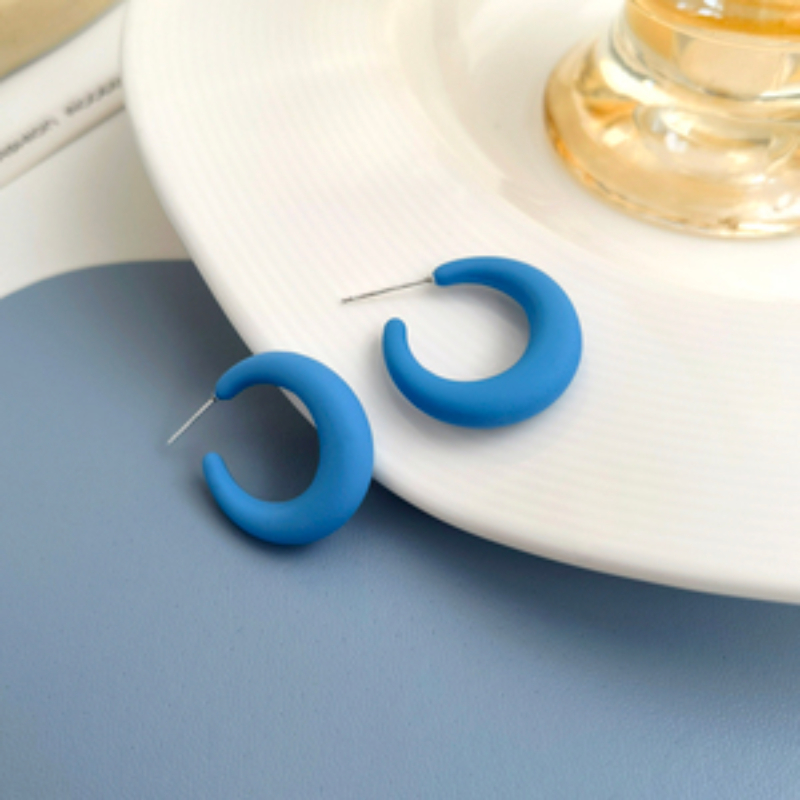 A pair of S925 silver needle blue stud earrings