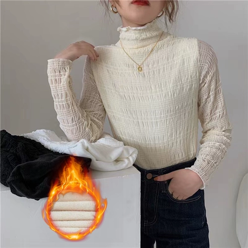 Кружевной демисезонный утепленный приталенный базовый приятный телу лонгслив