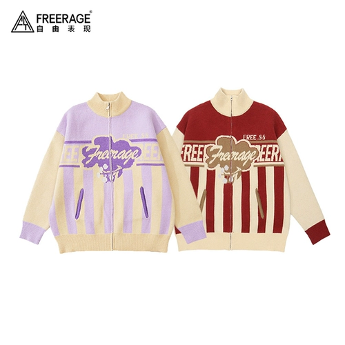 Демисезонный ретро свитер, куртка для влюбленных, оверсайз