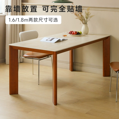 Hanke обеденный стол из цельного дерева, пещерного камня, сланца, ретро-стиль, бытовой прямоугольный обеденный стол из вишневого дерева, утолщенный, простой, большой обеденный стол