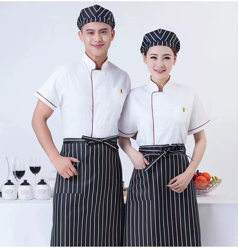 Шеф -повар для работы с коротким рукавом летняя дышащая ужин