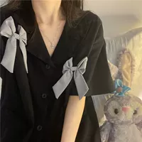 6003 Black Lace Bow [Double Short] m