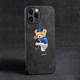 Alcantara Suede Microfiber Phone Cases Covers Cartoon Bear Cute Luxury High End Premium iPhone 15, iPhone 14, iPhone 13, iPhone 12,