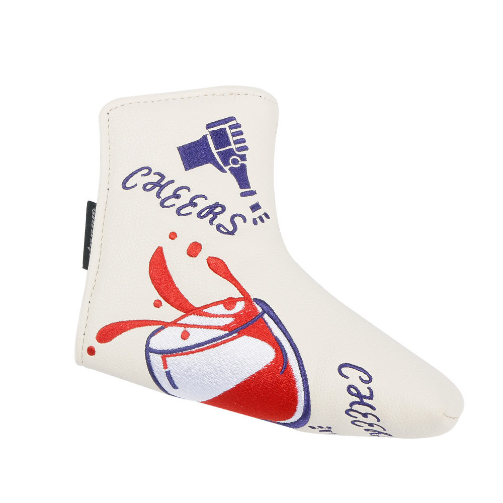 Capa para taco de golfe de alta qualidade em PU, semicírculo reto, várias cores disponíveis, estampa de taça de vinho, impermeável._voghion.com