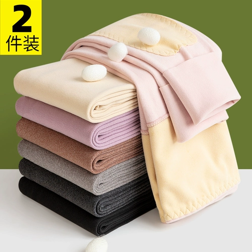 Бархатное термобелье, утепленные удерживающие тепло тонкие шерстяные штаны, высокая талия, большой размер