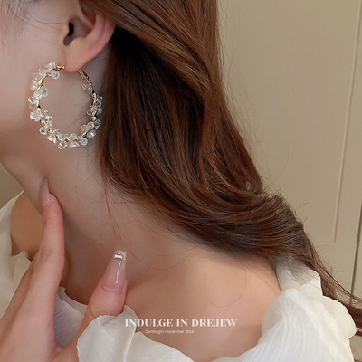 taobao agent Crystal, earrings, flowered, internet celebrity