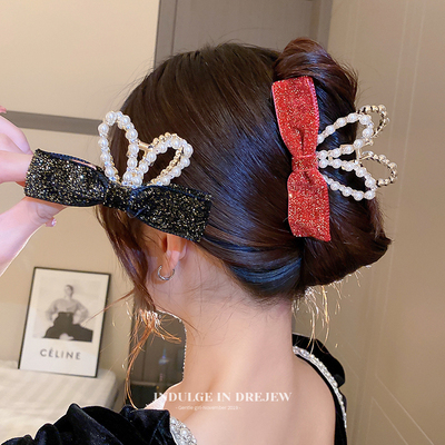 taobao agent Drejew pearl rabbit ears bow hair clip women after autumn and winter