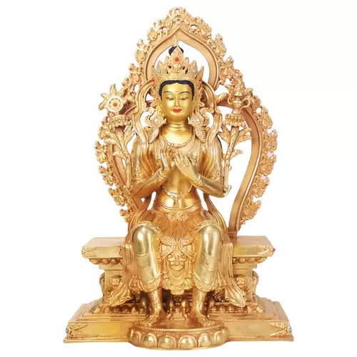 10-дюймовая бронзовая статуя будущего Будды в семье, предложении Gaotianguan Tantra Maitreya Buddha Статуя Тибетская буддизм