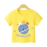 Детская хлопковая тонкая футболка с коротким рукавом, приятная телу цветная летняя одежда