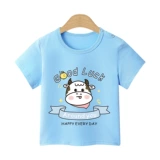 Детская хлопковая тонкая футболка с коротким рукавом, приятная телу цветная летняя одежда