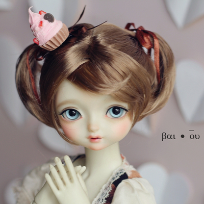 taobao agent Aunt White ~ Strawberry Oreo (full spot) ~ bjd wigs of milk silk hand modified hair and hair decoration